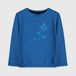 Лонгслив хлопковый детский Неоновые бабочки Cotton Theme, цвет: синий
