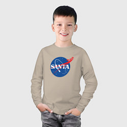 Лонгслив хлопковый детский S A N T A NASA, цвет: миндальный — фото 2