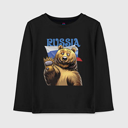 Детский лонгслив Прикольный русский медвежара