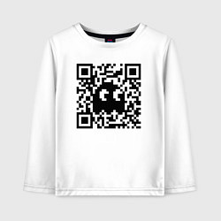 Лонгслив хлопковый детский QR-Ghost, цвет: белый