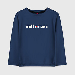 Лонгслив хлопковый детский Deltarune logo надпись, цвет: тёмно-синий