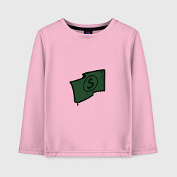 Лонгслив хлопковый детский Граффити доллар, цвет: светло-розовый