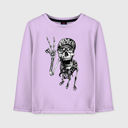 Лонгслив хлопковый детский Skeleton dude, цвет: лаванда