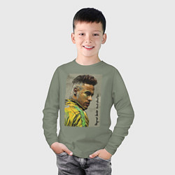 Лонгслив хлопковый детский Neymar Junior - Brazil national team, цвет: авокадо — фото 2
