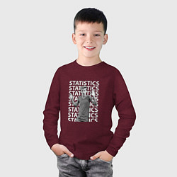 Лонгслив хлопковый детский Lil Timmy Tim Statistics, цвет: меланж-бордовый — фото 2