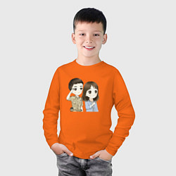 Лонгслив хлопковый детский Сон Чжун Ки 01, цвет: оранжевый — фото 2