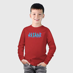 Лонгслив хлопковый детский ARCANE LEAGUE OF LEGENDS NEON LOGO, цвет: красный — фото 2