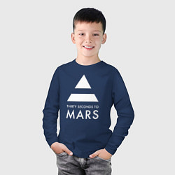 Лонгслив хлопковый детский 30 Seconds to Mars: 30 секунд, цвет: тёмно-синий — фото 2