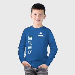 Лонгслив хлопковый детский 30 секунд до марса лого, цвет: синий — фото 2