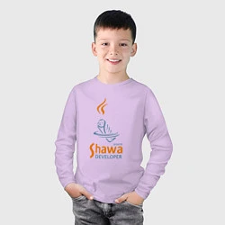 Лонгслив хлопковый детский Senior Shawa Developer, цвет: лаванда — фото 2