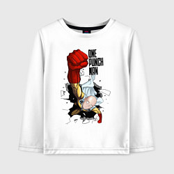 Лонгслив хлопковый детский Saitama One Punch, цвет: белый