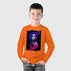 Лонгслив хлопковый детский ARCANE League Of Legends JINX, цвет: оранжевый — фото 2