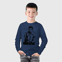 Лонгслив хлопковый детский Elvis, цвет: тёмно-синий — фото 2