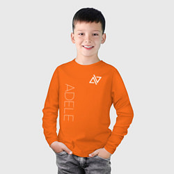 Лонгслив хлопковый детский Adele - Logo, цвет: оранжевый — фото 2