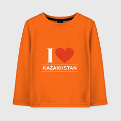 Лонгслив хлопковый детский Я Люблю Казахстан цвета оранжевый — фото 1