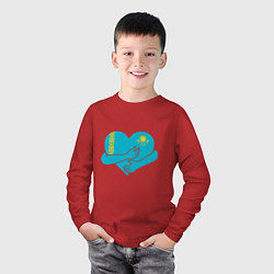 Лонгслив хлопковый детский Kazakhstan Love, цвет: красный — фото 2