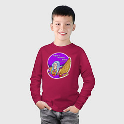 Лонгслив хлопковый детский А ещё я люблю фиолетовый контур, футболки, цвет: маджента — фото 2