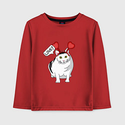 Лонгслив хлопковый детский Кот Бендер Мем Love, цвет: красный