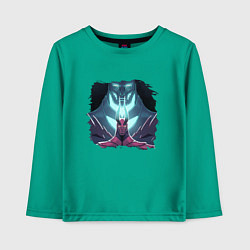 Лонгслив хлопковый детский Террорблэйд арт, цвет: зеленый