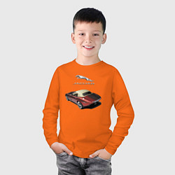 Лонгслив хлопковый детский Ягуар - привет из 70 - десятых!, цвет: оранжевый — фото 2