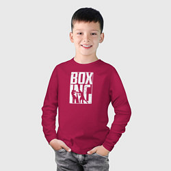 Лонгслив хлопковый детский Boxing бой, цвет: маджента — фото 2