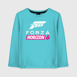 Лонгслив хлопковый детский Forza Horizon 6 logo, цвет: бирюзовый