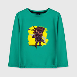 Лонгслив хлопковый детский Big Boss whith gun, цвет: зеленый