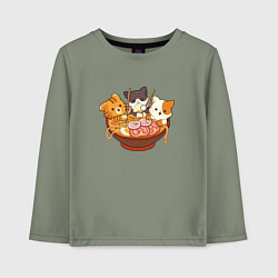 Детский лонгслив Kawaii Cat Ramen