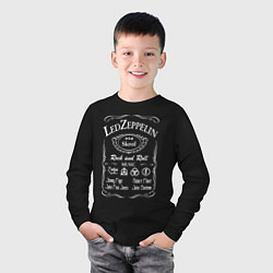 Лонгслив хлопковый детский Led Zeppelin, Лед Зеппелин, цвет: черный — фото 2