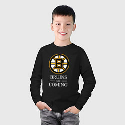 Лонгслив хлопковый детский Boston are coming, Бостон Брюинз, Boston Bruins, цвет: черный — фото 2