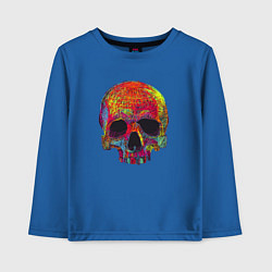 Лонгслив хлопковый детский Cool color skull, цвет: синий