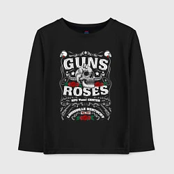 Лонгслив хлопковый детский GUNS N ROSES РОК, цвет: черный