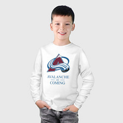 Лонгслив хлопковый детский Colorado Avalanche are coming , Колорадо Эвеланш, цвет: белый — фото 2