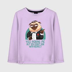 Лонгслив хлопковый детский Мопс в костюме, цвет: лаванда