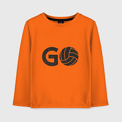 Лонгслив хлопковый детский Go Volleyball, цвет: оранжевый