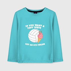 Лонгслив хлопковый детский Ice Cream Volleyball, цвет: бирюзовый