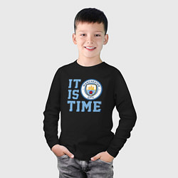 Лонгслив хлопковый детский It is Manchester City Time, цвет: черный — фото 2