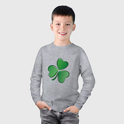 Лонгслив хлопковый детский Ирландский Клевер День Св Патрика, цвет: меланж — фото 2