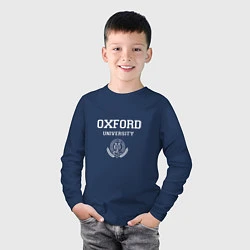 Лонгслив хлопковый детский University of Oxford - Великобритания, цвет: тёмно-синий — фото 2