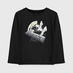Лонгслив хлопковый детский Space music!, цвет: черный
