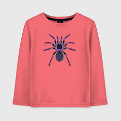 Лонгслив хлопковый детский Огромный психоделический паук, цвет: коралловый