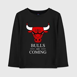 Лонгслив хлопковый детский Chicago Bulls are coming Чикаго Буллз, цвет: черный