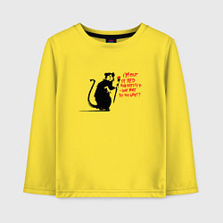 Лонгслив хлопковый детский Граффити крыса, цвет: желтый