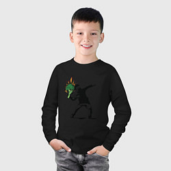 Лонгслив хлопковый детский Banksy веган, цвет: черный — фото 2