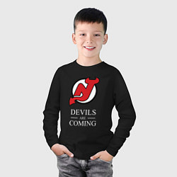Лонгслив хлопковый детский New Jersey Devils are coming Нью Джерси Девилз, цвет: черный — фото 2