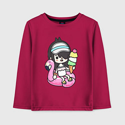 Лонгслив хлопковый детский Toca Boca девочка геймер, цвет: маджента