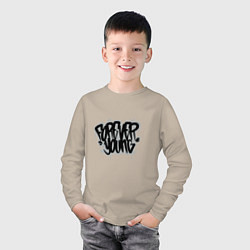 Лонгслив хлопковый детский Forever Young - Навсегда молодой, цвет: миндальный — фото 2