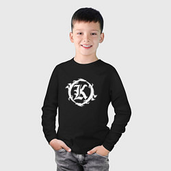 Лонгслив хлопковый детский Кукрыниксы логотип, цвет: черный — фото 2