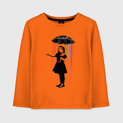 Лонгслив хлопковый детский BANKSY БЭНКСИ девушка под зонтом, цвет: оранжевый