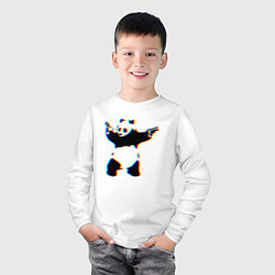 Лонгслив хлопковый детский Banksy Panda with guns - Бэнкси, цвет: белый — фото 2